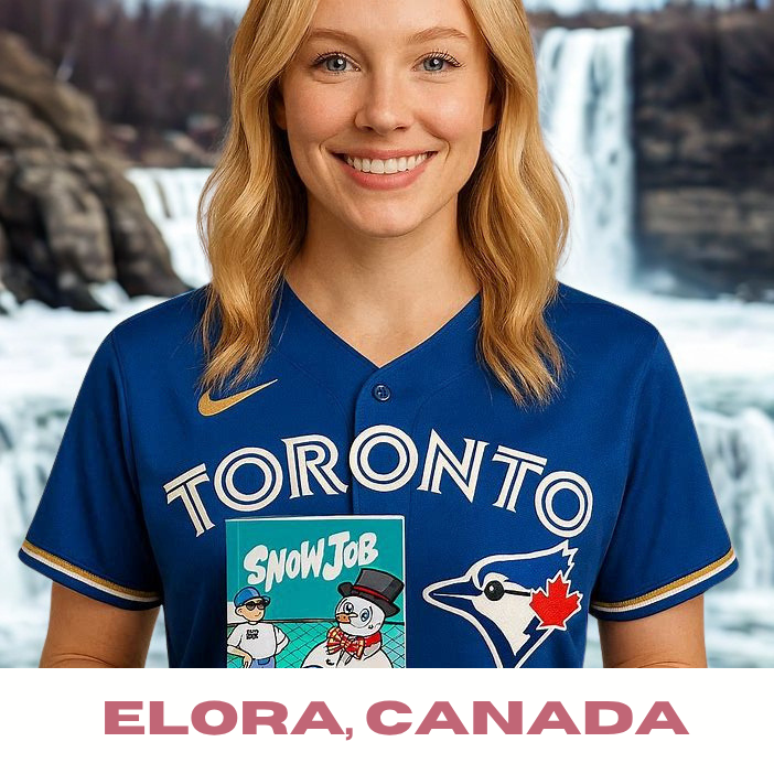 Elora, Canada fan holding Snow Job